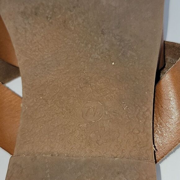 Madewell Boardwalk Woven Brown Leather Slide Women's Sandals - Picture 14 of 14